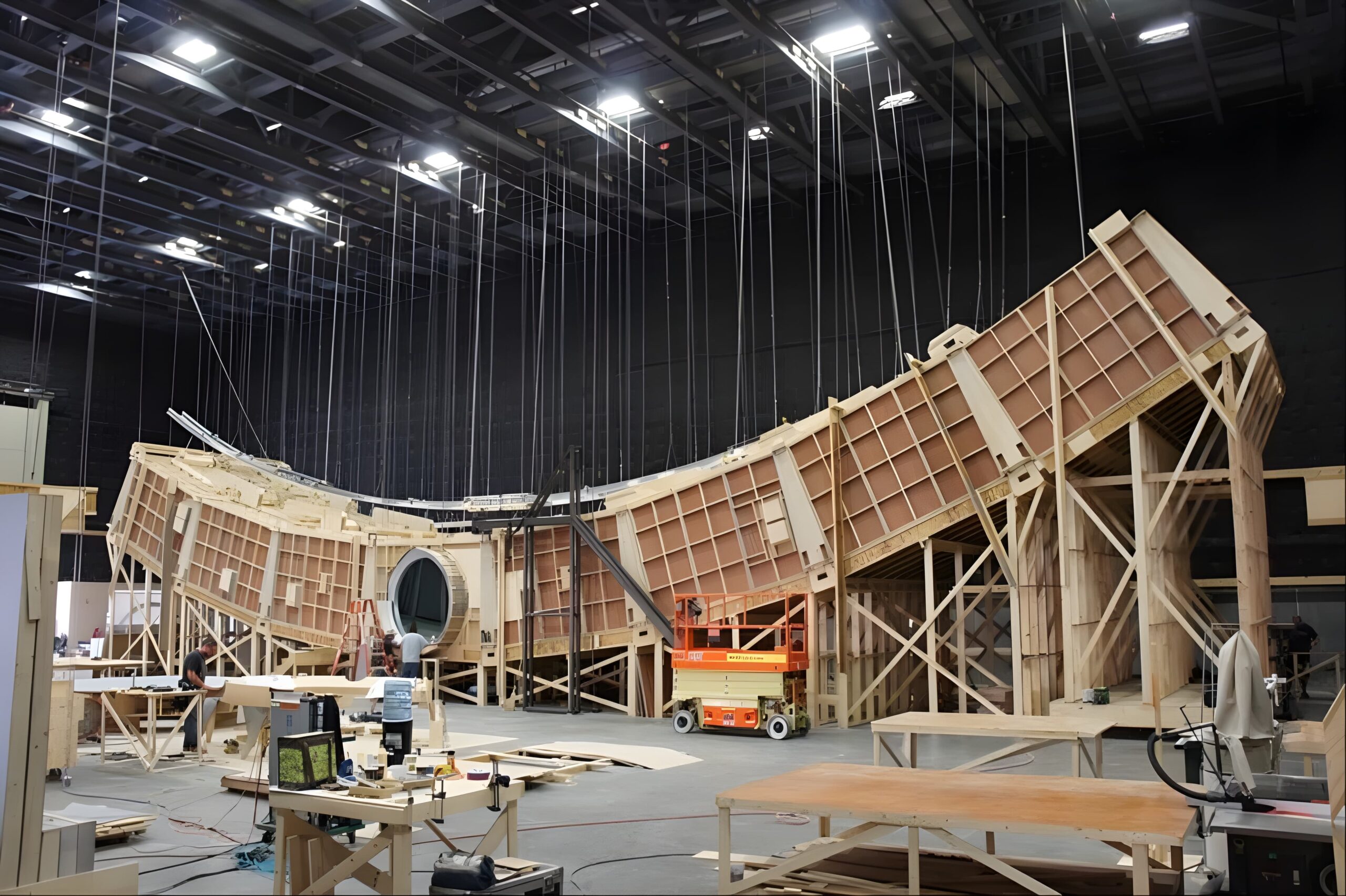 Film set construction and art department facilities in Spain