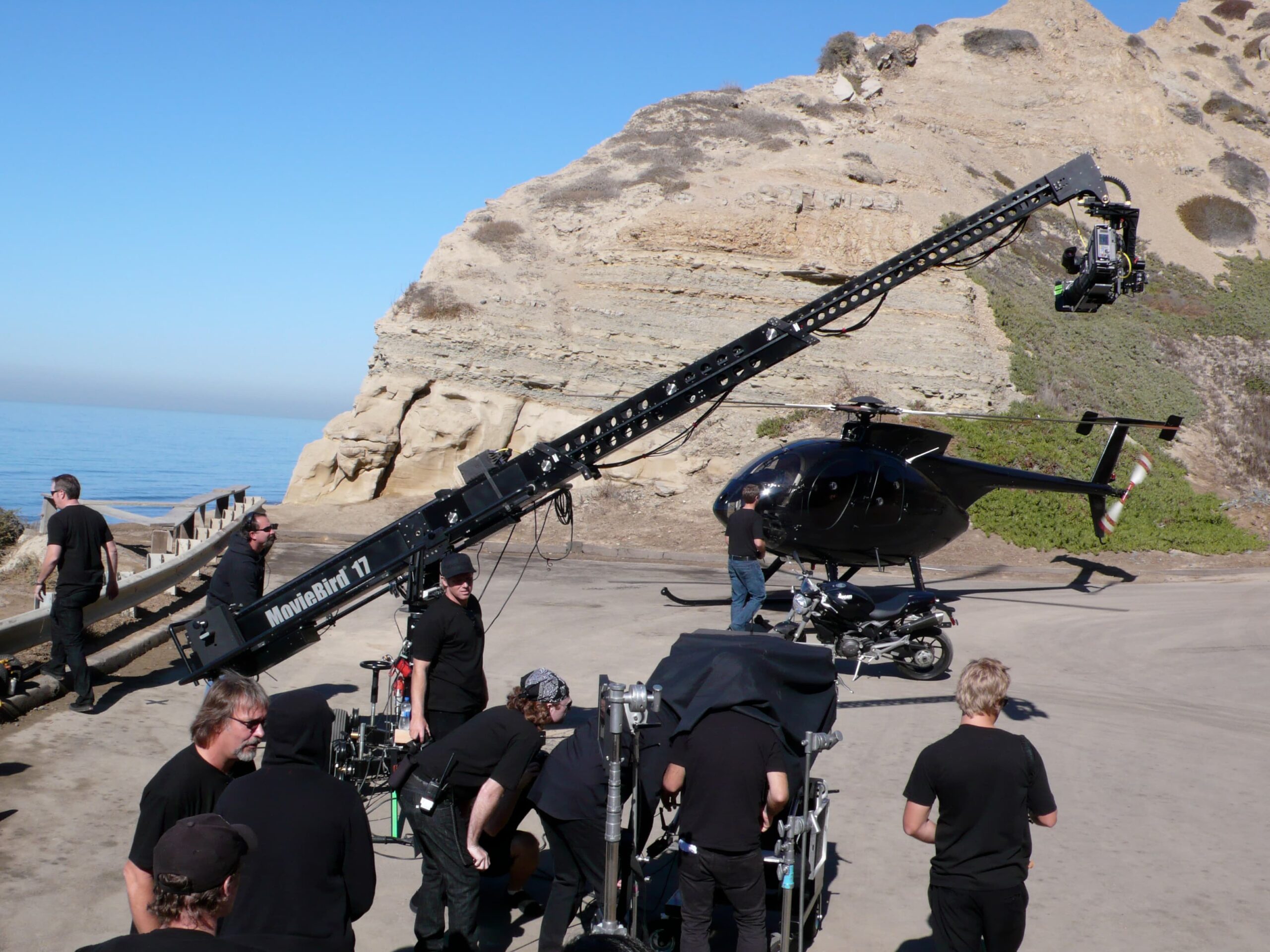 Scorpio camera crane on a large-scale film production